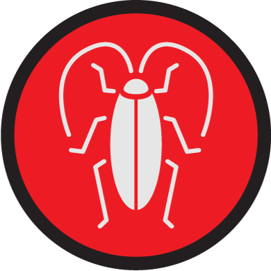 cockroaches icon only red
