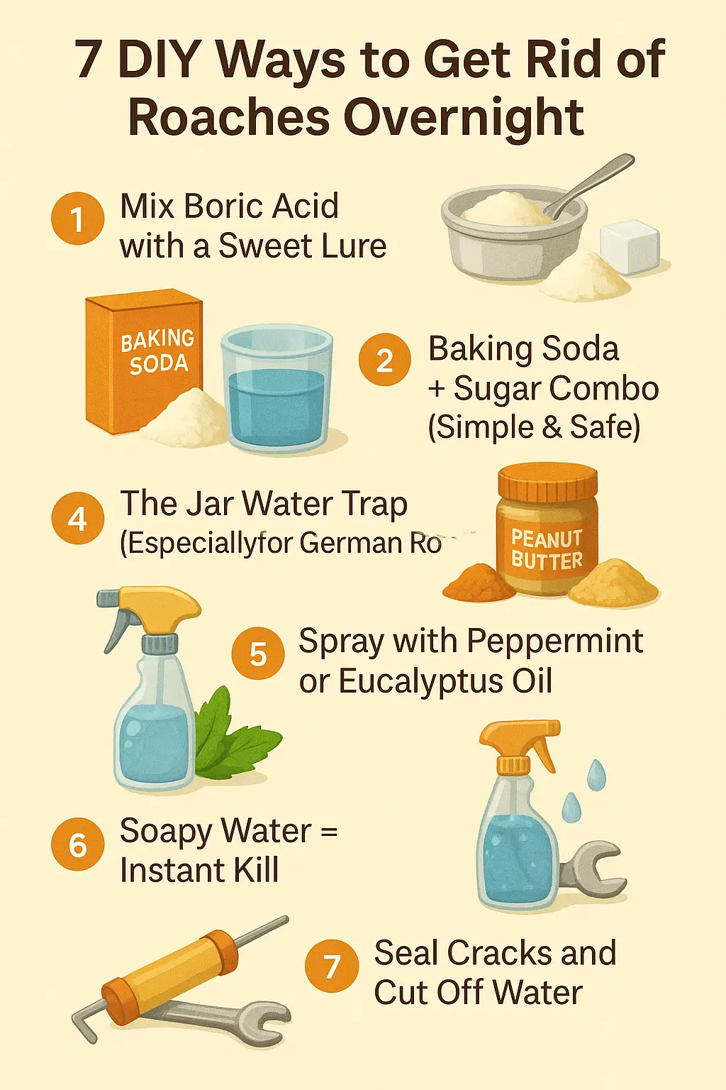 7 DIY Ways to Get Rid of Roaches Overnight